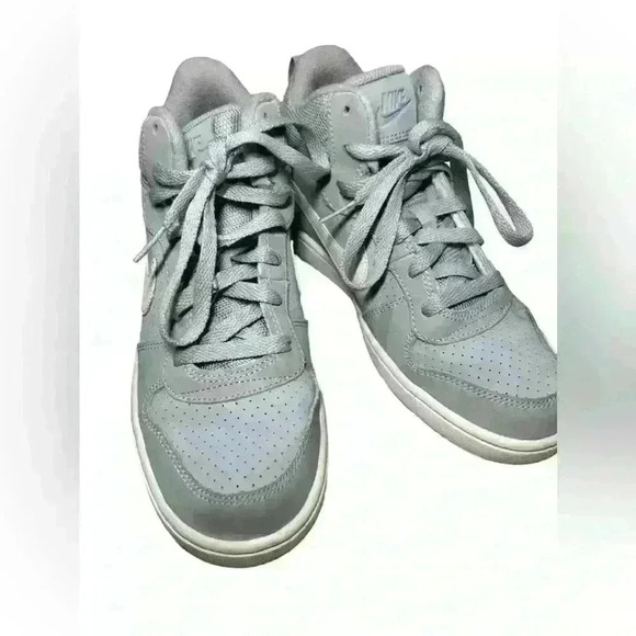 Nike Court Borough Mid Wolf Grey / Bright Melon Youth Size 5Y LIKE NEW - Picture 5 of 7